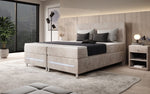 Lade das Bild in den Galerie-Viewer, Luxuriöses Boxspringbett Simple mit LED-Beleuchtung aus Cord-Stoff – Ultimativer Schlafkomfort
