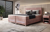 Luxuriöses Boxspringbett Simple mit LED-Beleuchtung aus Cord-Stoff – Ultimativer Schlafkomfort