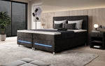 Lade das Bild in den Galerie-Viewer, Luxuriöses Boxspringbett Simple mit LED-Beleuchtung aus Cord-Stoff – Ultimativer Schlafkomfort
