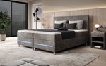 Lade das Bild in den Galerie-Viewer, Luxuriöses Boxspringbett Simple mit LED-Beleuchtung aus Cord-Stoff – Ultimativer Schlafkomfort
