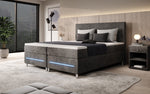 Lade das Bild in den Galerie-Viewer, Luxuriöses Boxspringbett Simple mit LED-Beleuchtung aus Cord-Stoff – Ultimativer Schlafkomfort
