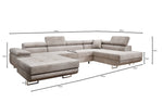 Lade das Bild in den Galerie-Viewer, Designer Schlafsofa Lago mit Klappfunktion, Stauraum, Cord-Bezug, verstellbarem Kopfteil
