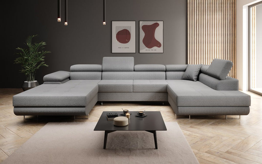 Elegantes Lago Designer Schlafsofa: Bouclé, Klappfunktion, Luxuriöser Wohnkomfort