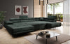 Designer Schlafsofa Lago mit Klappfunktion, Stauraum, Cord-Bezug, verstellbarem Kopfteil