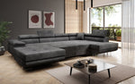 Lade das Bild in den Galerie-Viewer, Designer Schlafsofa Lago mit Klappfunktion, Stauraum, Cord-Bezug, verstellbarem Kopfteil
