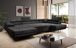 Lade das Bild in den Galerie-Viewer, Designer Schlafsofa Lago mit Klappfunktion, Stauraum, Cord-Bezug, verstellbarem Kopfteil

