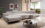 Lade das Bild in den Galerie-Viewer, Designer Schlafsofa Lago mit Klappfunktion, Stauraum, Cord-Bezug, verstellbarem Kopfteil
