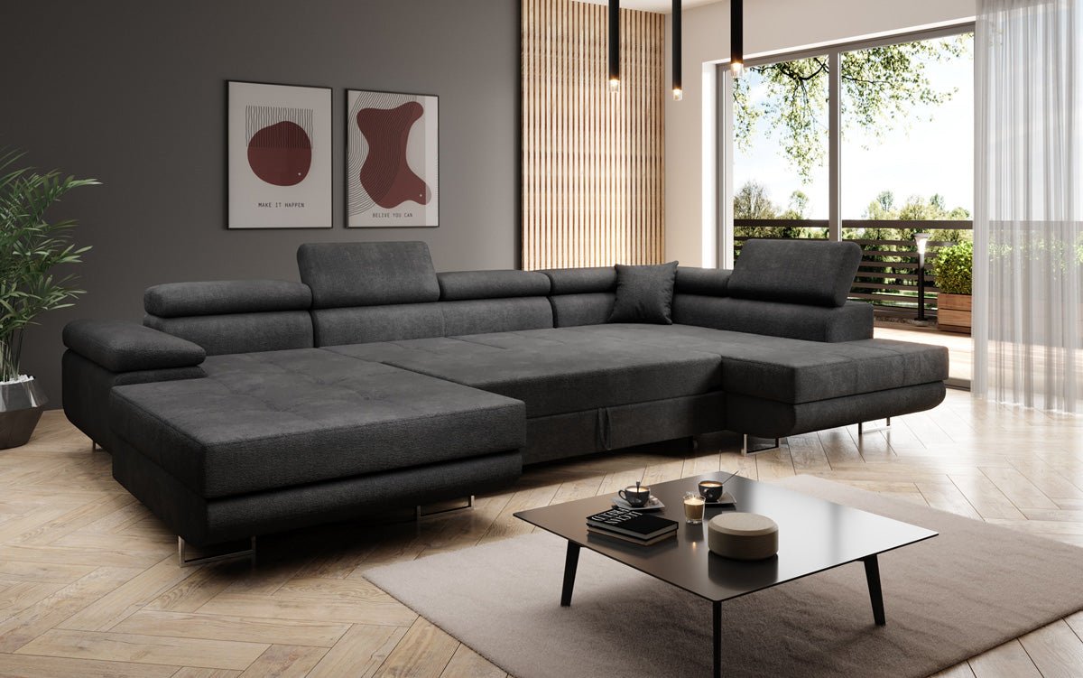Elegantes Lago Designer Schlafsofa: Bouclé, Klappfunktion, Luxuriöser Wohnkomfort