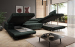 Lade das Bild in den Galerie-Viewer, Designer Schlafsofa Lago mit Klappfunktion, Stauraum, Cord-Bezug, verstellbarem Kopfteil
