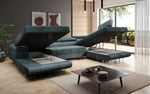 Lade das Bild in den Galerie-Viewer, Designer Schlafsofa Lago mit Klappfunktion, Stauraum, Cord-Bezug, verstellbarem Kopfteil
