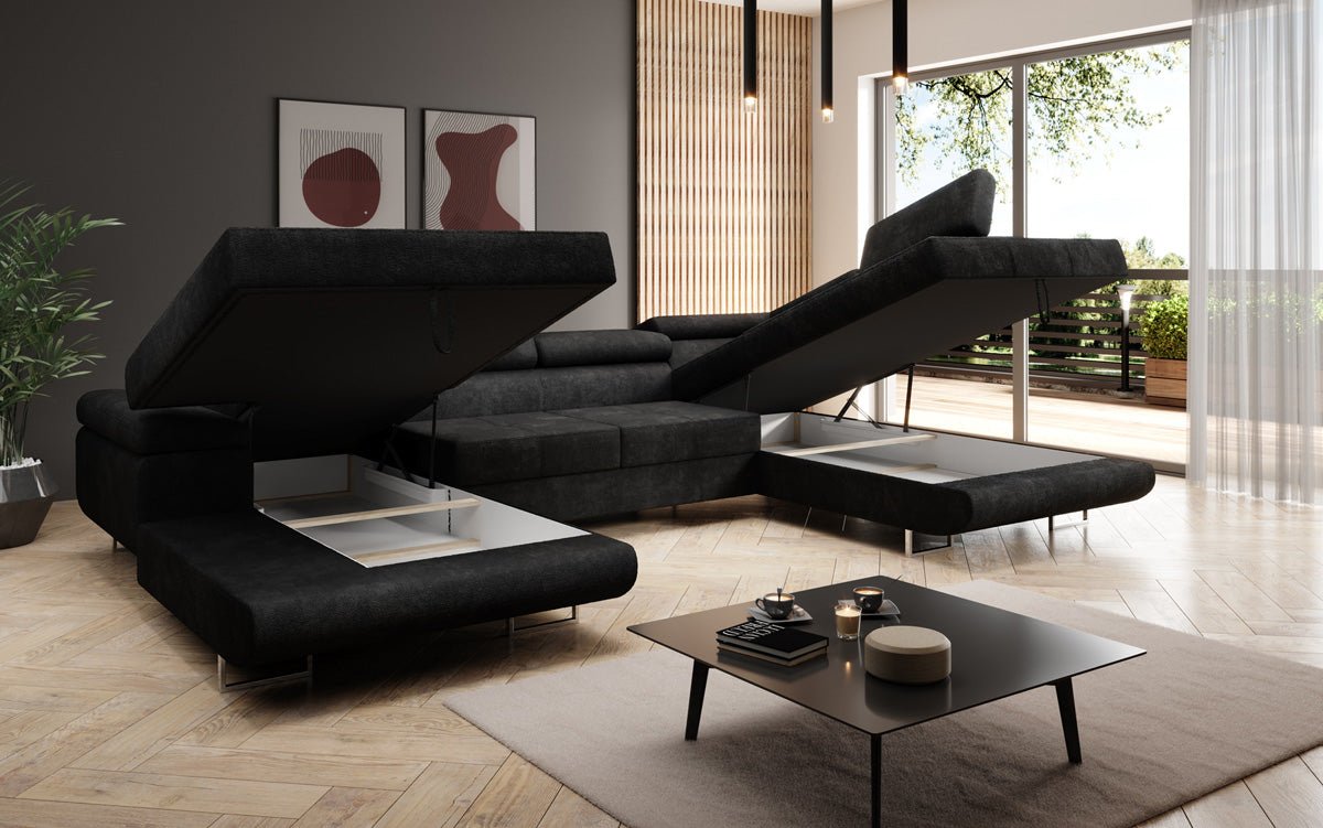 Elegantes Lago Designer Schlafsofa: Bouclé, Klappfunktion, Luxuriöser Wohnkomfort