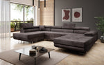 Lade das Bild in den Galerie-Viewer, Designer Schlafsofa Lago mit Klappfunktion, Stauraum, Cord-Bezug, verstellbarem Kopfteil
