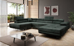 Lade das Bild in den Galerie-Viewer, Designer Schlafsofa Lago mit Klappfunktion, Stauraum, Cord-Bezug, verstellbarem Kopfteil
