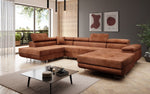 Lade das Bild in den Galerie-Viewer, Designer Schlafsofa Lago mit Klappfunktion, Stauraum, Cord-Bezug, verstellbarem Kopfteil
