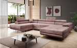 Lade das Bild in den Galerie-Viewer, Designer Schlafsofa Lago mit Klappfunktion, Stauraum, Cord-Bezug, verstellbarem Kopfteil
