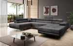 Lade das Bild in den Galerie-Viewer, Designer Schlafsofa Lago mit Klappfunktion, Stauraum, Cord-Bezug, verstellbarem Kopfteil
