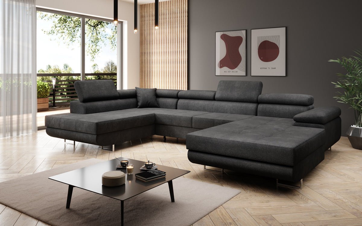 Elegantes Lago Designer Schlafsofa: Bouclé, Klappfunktion, Luxuriöser Wohnkomfort