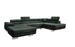 Lade das Bild in den Galerie-Viewer, Designer Schlafsofa Lago mit Klappfunktion, Stauraum, Cord-Bezug, verstellbarem Kopfteil
