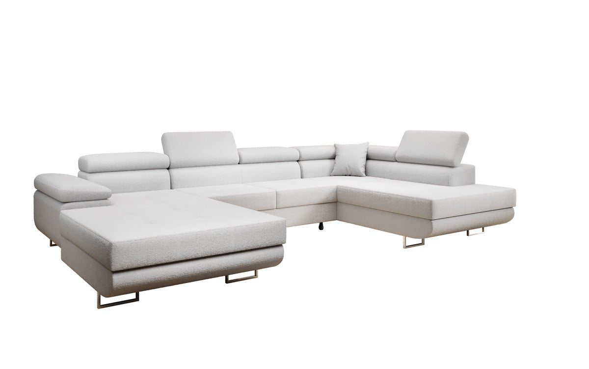 Elegantes Lago Designer Schlafsofa: Bouclé, Klappfunktion, Luxuriöser Wohnkomfort