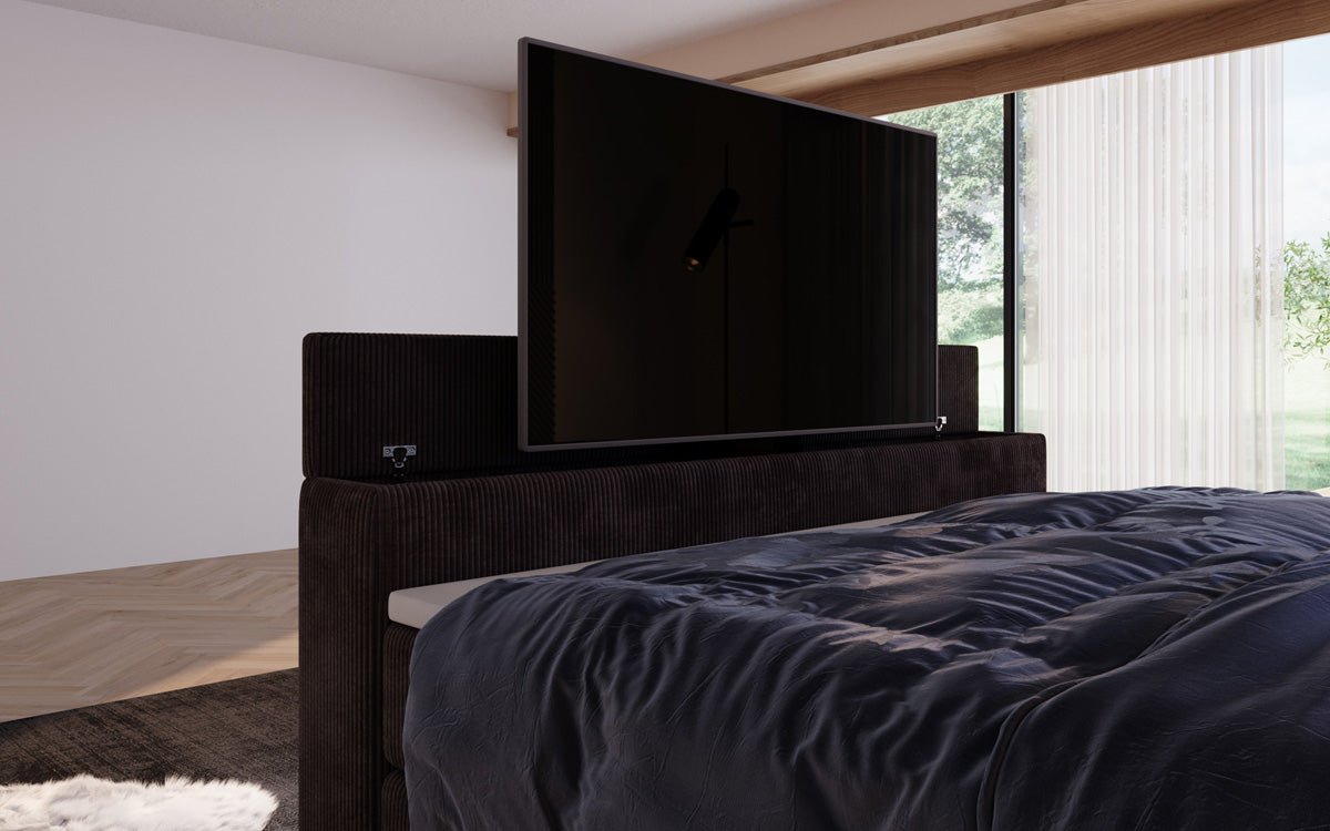 Luxuriöses Sejour Boxspringbett mit TV-Lift, RGB-Beleuchtung und Stauraum