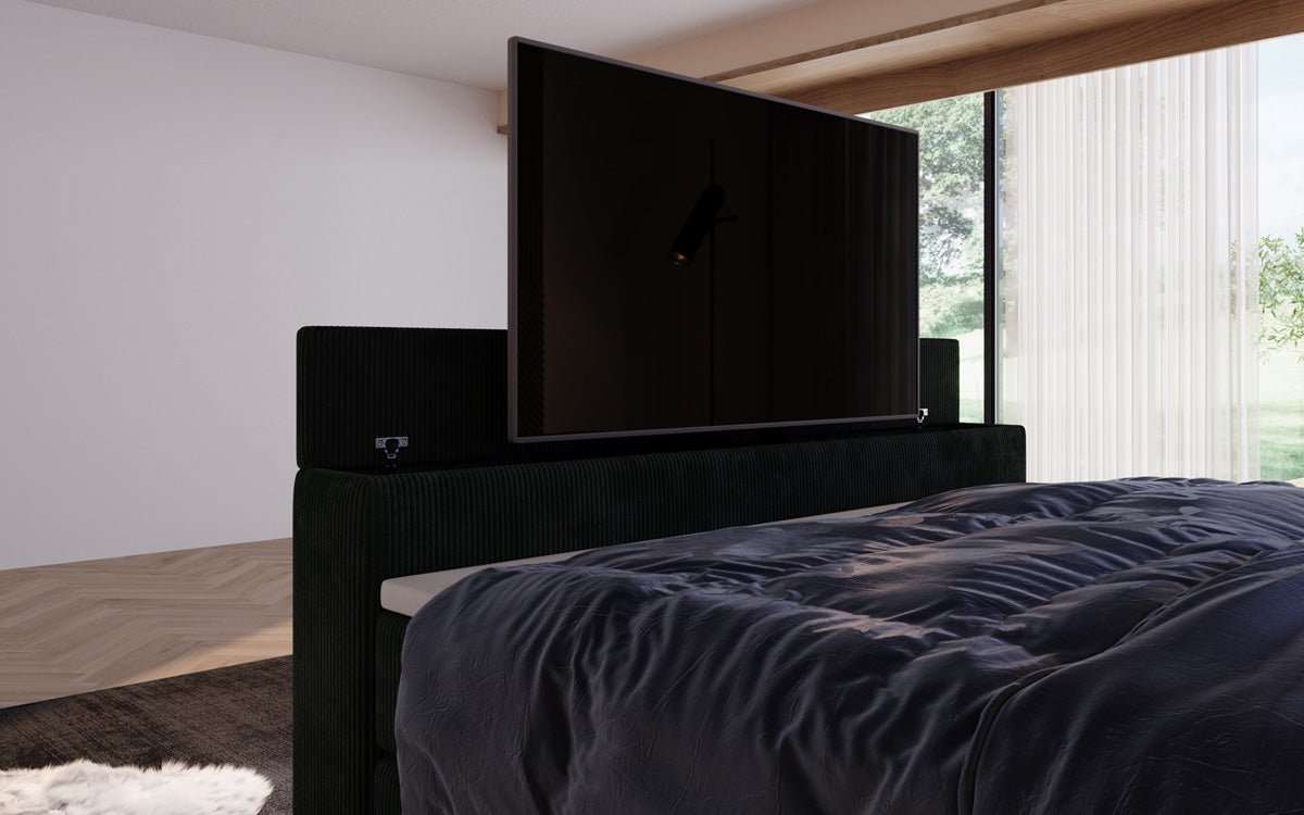 Luxuriöses Sejour Boxspringbett mit TV-Lift, RGB-Beleuchtung und Stauraum