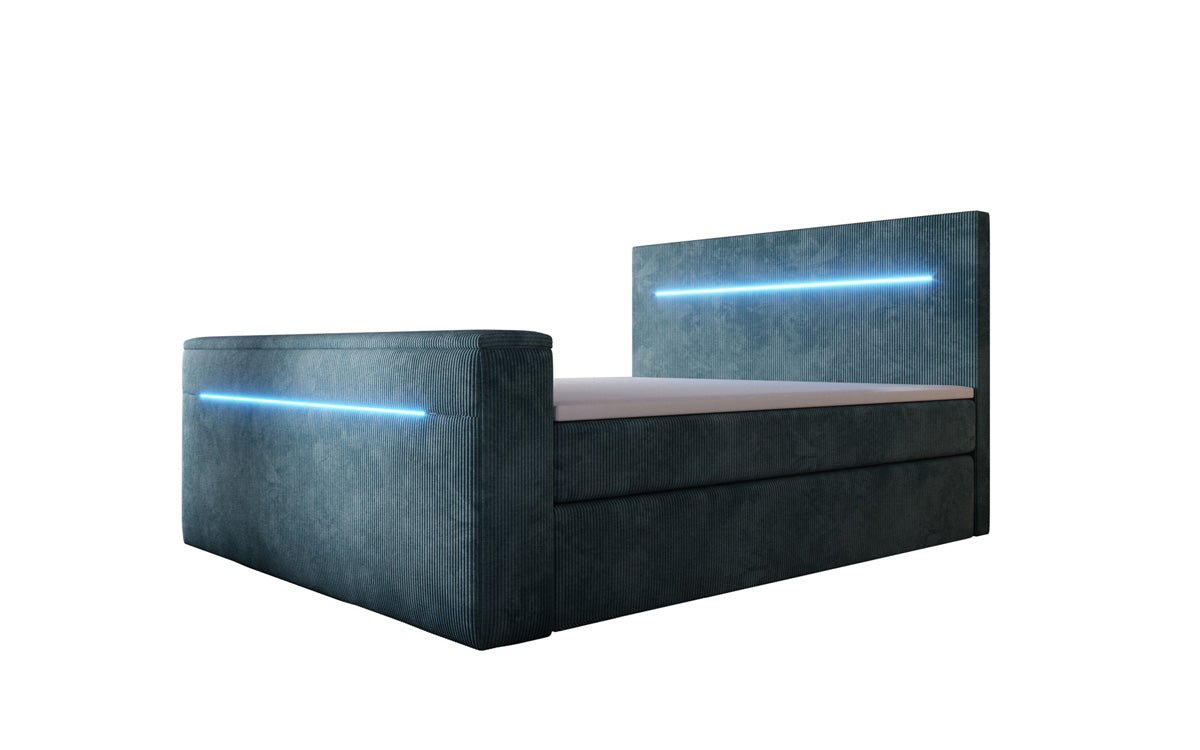 Luxuriöses Sejour Boxspringbett mit TV-Lift, RGB-Beleuchtung und Stauraum