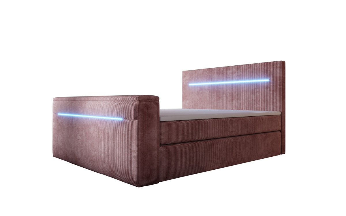 Luxuriöses Sejour Boxspringbett mit TV-Lift, RGB-Beleuchtung und Stauraum