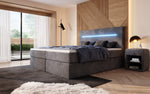 Lade das Bild in den Galerie-Viewer, Luxuriöses Boxspringbett Sejour: Komfortabel, mit LED-Beleuchtung &amp; integriertem Stauraum
