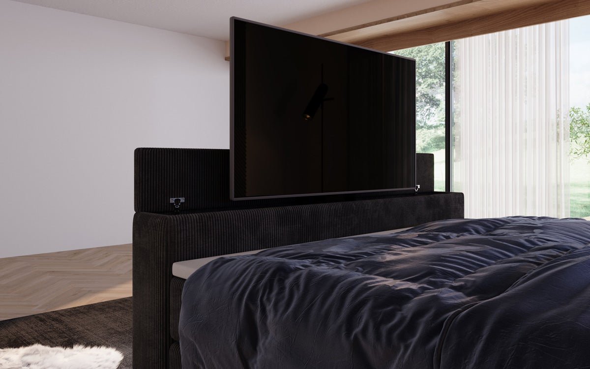 Luxuriöses Sejour Boxspringbett mit TV-Lift, RGB-Beleuchtung und Stauraum