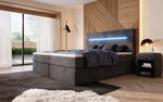 Lade das Bild in den Galerie-Viewer, Luxuriöses Boxspringbett Sejour: Komfortabel, mit LED-Beleuchtung &amp; integriertem Stauraum
