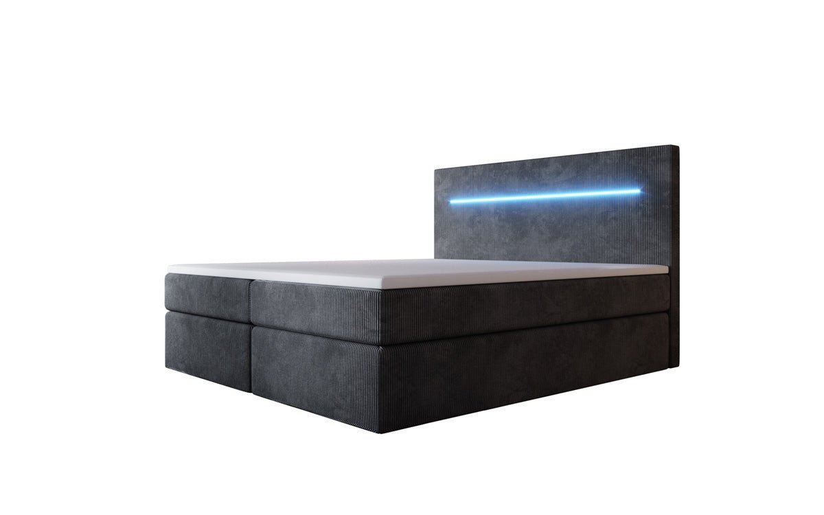 Luxuriöses Boxspringbett Sejour: Komfortabel, mit LED-Beleuchtung & integriertem Stauraum