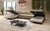 Luxuriöses Designer Sofa Taormina mit Schlaffunktion, Klappfunktion & Stauraum in Bouclé