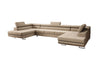 Luxuriöses Designer Sofa Taormina mit Schlaffunktion, Klappfunktion & Stauraum in Bouclé
