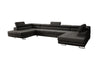 Luxuriöses Designer Sofa Taormina mit Schlaffunktion, Klappfunktion & Stauraum in Bouclé