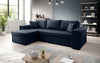 Luxuriöses Designer Ecksofa Denver Kunstleder Schlafsofa mit Klappfunktion Modern Komfortabel