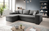 Luxuriöses Designer Ecksofa Denver Kunstleder Schlafsofa mit Klappfunktion Modern Komfortabel
