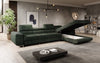 Luxuriöses Designer Sofa Calvera Maxi mit Schlaf- und Klappfunktion, Cord Bezug