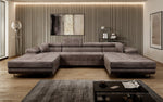 Lade das Bild in den Galerie-Viewer, Luxuriöses Designer U-Sofa Calvera mit Schlaffunktion und Stauraum in Cordstoff
