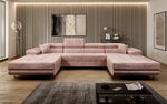 Lade das Bild in den Galerie-Viewer, Luxuriöses Designer U-Sofa Calvera mit Schlaffunktion und Stauraum in Cordstoff
