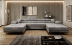 Lade das Bild in den Galerie-Viewer, Luxuriöses Designer U-Sofa Calvera mit Schlaffunktion und Stauraum in Cordstoff
