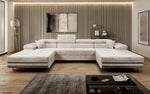 Lade das Bild in den Galerie-Viewer, Luxuriöses Designer U-Sofa Calvera mit Schlaffunktion und Stauraum in Cordstoff
