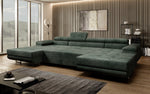 Lade das Bild in den Galerie-Viewer, Luxuriöses Designer U-Sofa Calvera mit Schlaffunktion und Stauraum in Cordstoff
