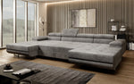 Lade das Bild in den Galerie-Viewer, Luxuriöses Designer U-Sofa Calvera mit Schlaffunktion und Stauraum in Cordstoff
