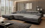 Lade das Bild in den Galerie-Viewer, Luxuriöses Designer U-Sofa Calvera mit Schlaffunktion und Stauraum in Cordstoff
