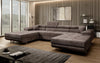 Luxuriöses Designer U-Sofa Calvera mit Schlaffunktion und Stauraum in Cordstoff