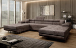 Lade das Bild in den Galerie-Viewer, Luxuriöses Designer U-Sofa Calvera mit Schlaffunktion und Stauraum in Cordstoff
