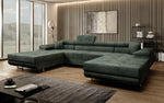Lade das Bild in den Galerie-Viewer, Luxuriöses Designer U-Sofa Calvera mit Schlaffunktion und Stauraum in Cordstoff
