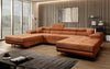 Luxuriöses Designer U-Sofa Calvera mit Schlaffunktion und Stauraum in Cordstoff
