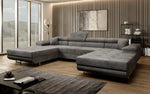 Lade das Bild in den Galerie-Viewer, Luxuriöses Designer U-Sofa Calvera mit Schlaffunktion und Stauraum in Cordstoff
