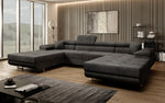 Lade das Bild in den Galerie-Viewer, Luxuriöses Designer U-Sofa Calvera mit Schlaffunktion und Stauraum in Cordstoff
